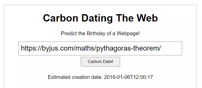 carbon dating the web